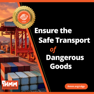 CDGP – Ensure the Safe Transport of DG (1) Ensure the safe transport of dangerous goods