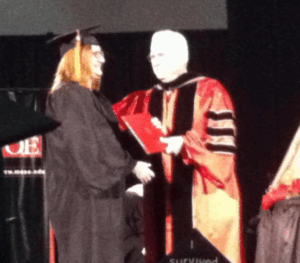 Erika Winning, CHMM receiving a diploma